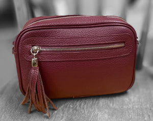 TAMMY Italian leather large cross body bag