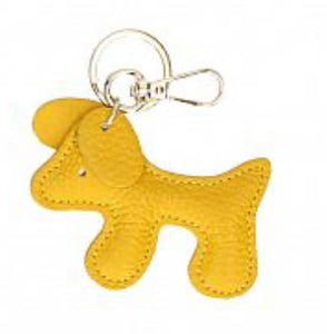 Dog pendant leather key ring