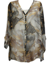 Load image into Gallery viewer, Marble print silk top with inner camisole
