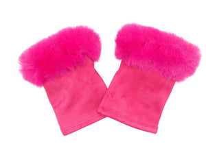 Faux fur fingerless gloves