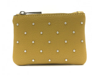 Leather studded coin purse