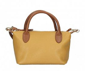 ROSIE Italian leather two-tone grab bag