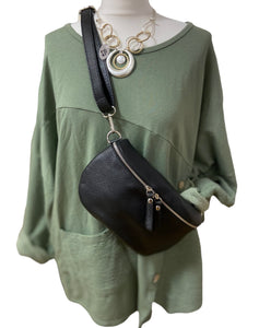 JADE   Italian leather sling/waist bag with detachable strap