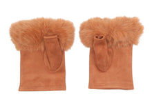 Load image into Gallery viewer, Faux fur fingerless gloves
