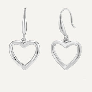 Hollow hearts hook earrings