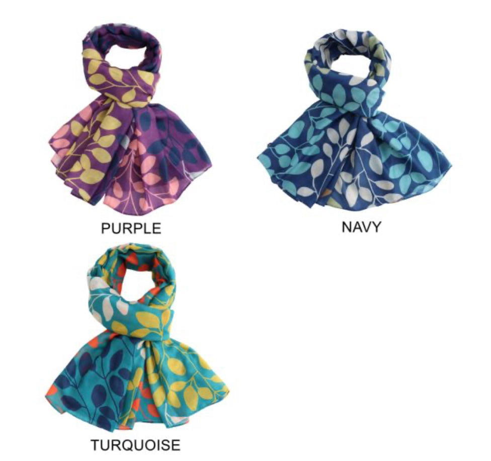 Leafy branches scarf