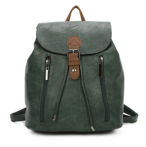 Two tone backpack with leather trim