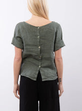 Load image into Gallery viewer, Linen button back crop top
