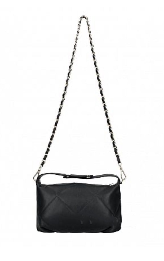 LAUREN Italian leather shoulder bag with chain strap