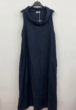 Load image into Gallery viewer, Cowl neck long length linen dress with pockets
