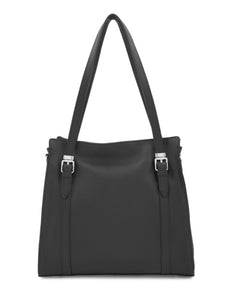 KEIRA Twin buckle Italian leather shoulder bag