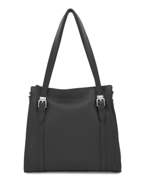 KEIRA Twin buckle Italian leather shoulder bag