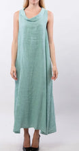 Load image into Gallery viewer, Cowl neck long length linen dress with pockets
