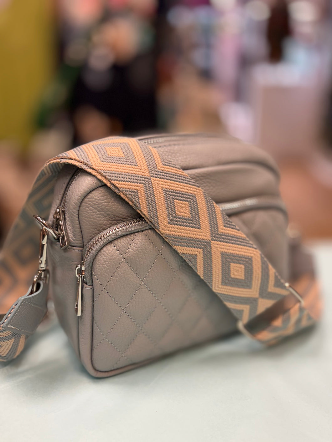 BETSY Italian leather cross body bag