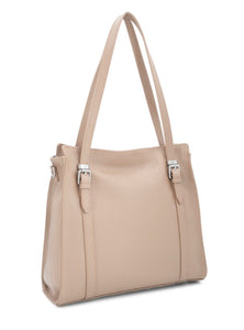 KEIRA Twin buckle Italian leather shoulder bag