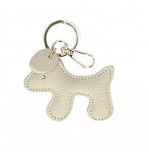 Dog pendant leather key ring