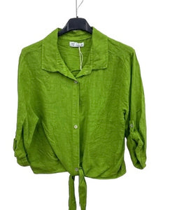 Linen tie front shirt/jacket