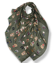 Load image into Gallery viewer, Playful Dogs printed scarf

