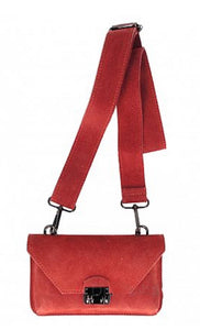 PHOEBE Leather/suede wide strap shoulder bag