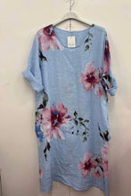 Load image into Gallery viewer, Floral print linen dress
