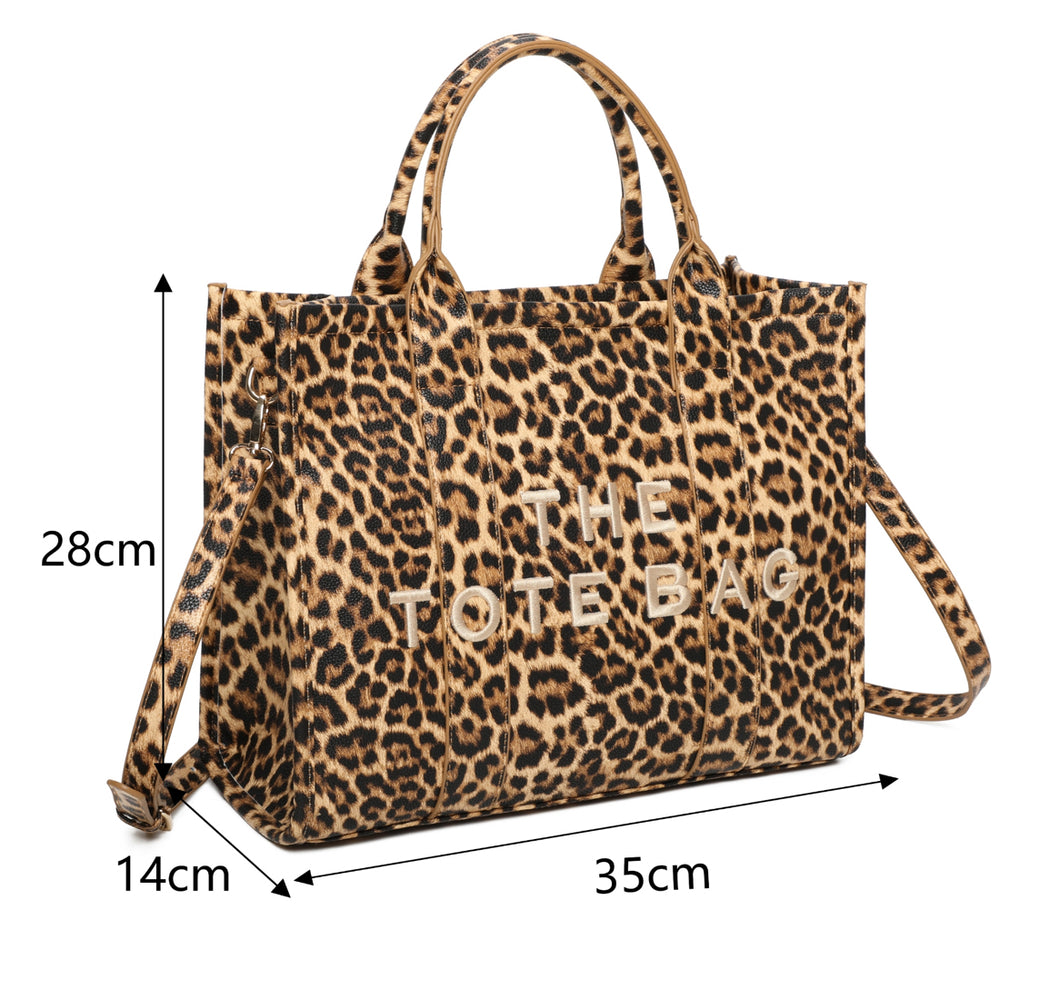 Animal print tote bag