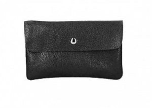 TESSA  Italian leather clutch bag with shoulder strap