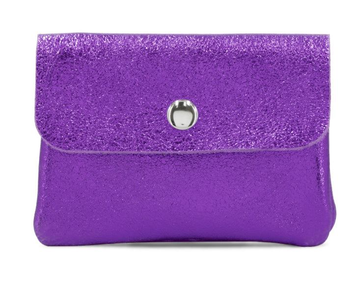 BECKY  Small Italian leather button purse