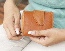 Load image into Gallery viewer, SELENA Italian leather trifold purse
