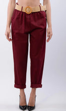 Load image into Gallery viewer, Cotton belted trousers
