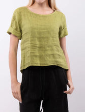 Load image into Gallery viewer, Linen button back crop top
