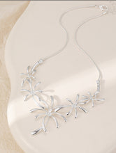 Load image into Gallery viewer, Statement necklace in silver or gold with matching earrings

