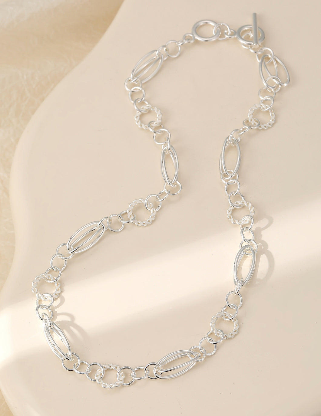 Silver tennis necklace