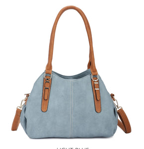 Triple compartment shoulder bag