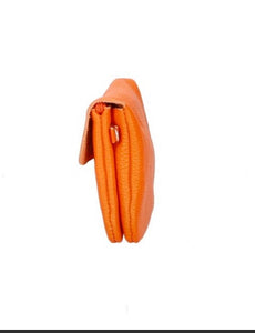 TESSA  Italian leather clutch bag with shoulder strap