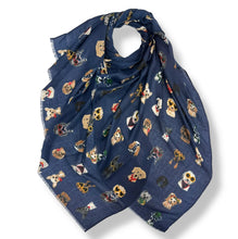 Load image into Gallery viewer, Playful Dogs printed scarf
