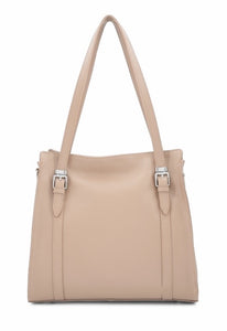 KEIRA Twin buckle Italian leather shoulder bag