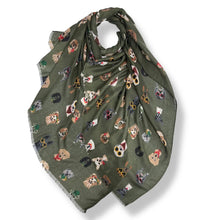 Load image into Gallery viewer, Playful Dogs printed scarf
