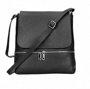 CLAUDIA   Italian leather shoulder bag with zip detail