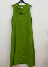 Load image into Gallery viewer, Cowl neck long length linen dress with pockets
