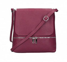 Load image into Gallery viewer, CLAUDIA   Italian leather shoulder bag with zip detail
