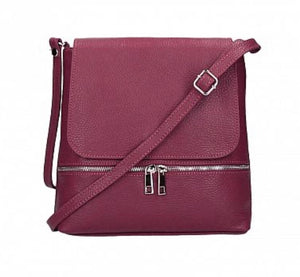 CLAUDIA   Italian leather shoulder bag with zip detail