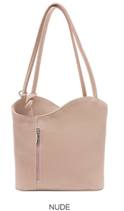 HARRIET   Italian leather convertible backpack
