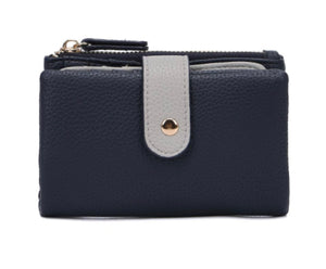 Small two-colour bifold purse