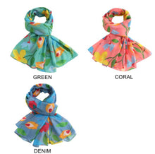 Load image into Gallery viewer, Pastel flowers scarf
