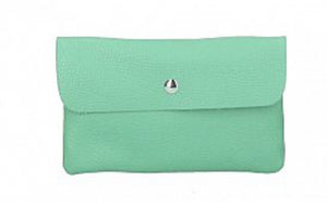TESSA  Italian leather clutch bag with shoulder strap