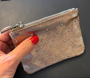 Leather studded coin purse