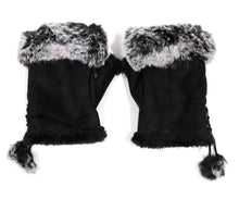 Load image into Gallery viewer, Faux fur fingerless gloves
