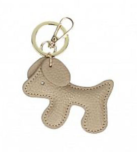 Dog pendant leather key ring