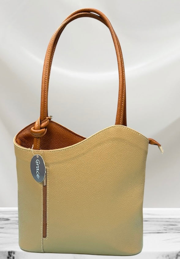 HARRIET   Italian leather convertible backpack