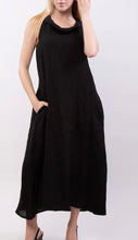 Load image into Gallery viewer, Cowl neck long length linen dress with pockets
